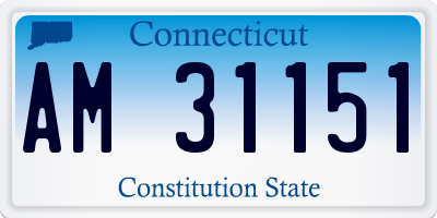 CT license plate AM31151