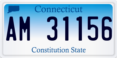 CT license plate AM31156