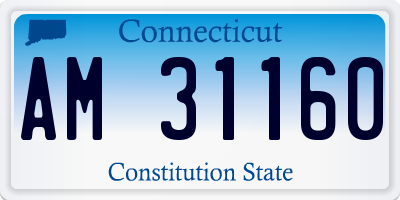 CT license plate AM31160
