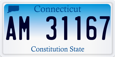 CT license plate AM31167