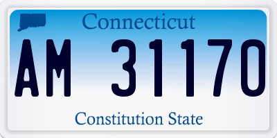 CT license plate AM31170