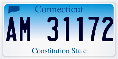 CT license plate AM31172