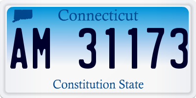 CT license plate AM31173