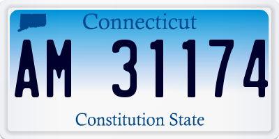 CT license plate AM31174