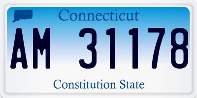 CT license plate AM31178