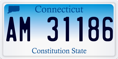 CT license plate AM31186