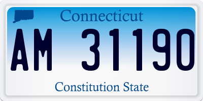 CT license plate AM31190