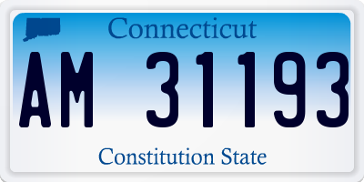 CT license plate AM31193