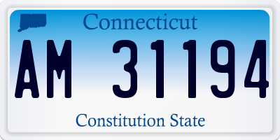 CT license plate AM31194