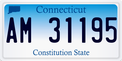 CT license plate AM31195