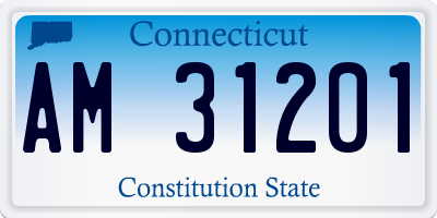 CT license plate AM31201