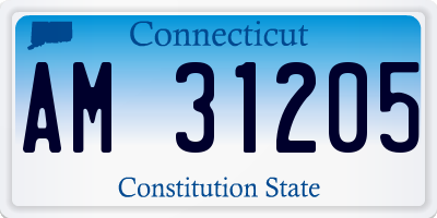CT license plate AM31205