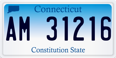 CT license plate AM31216