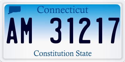 CT license plate AM31217