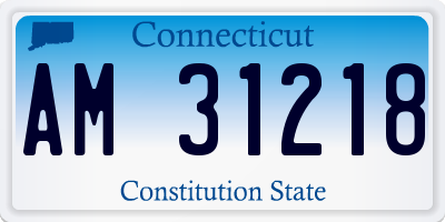 CT license plate AM31218