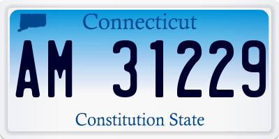 CT license plate AM31229