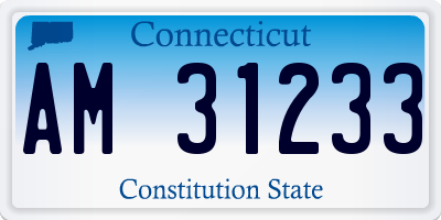 CT license plate AM31233