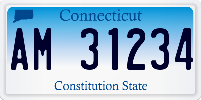 CT license plate AM31234