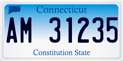 CT license plate AM31235