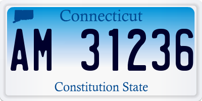CT license plate AM31236