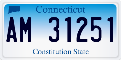 CT license plate AM31251