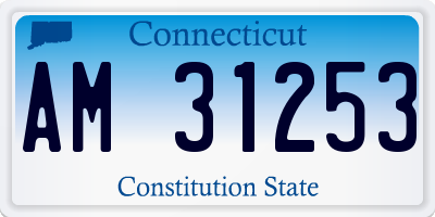 CT license plate AM31253