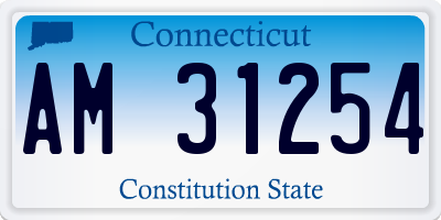 CT license plate AM31254