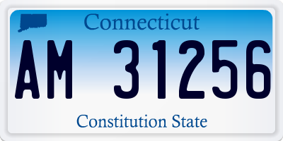 CT license plate AM31256