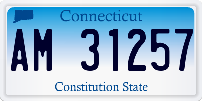 CT license plate AM31257