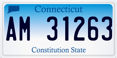 CT license plate AM31263