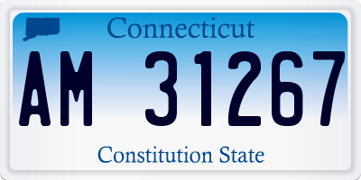 CT license plate AM31267