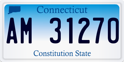 CT license plate AM31270