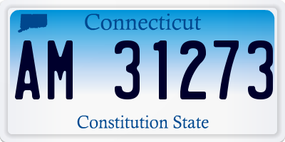 CT license plate AM31273