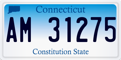 CT license plate AM31275