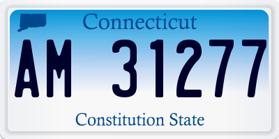 CT license plate AM31277
