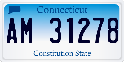 CT license plate AM31278