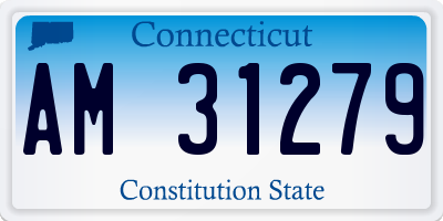CT license plate AM31279