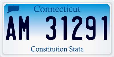 CT license plate AM31291