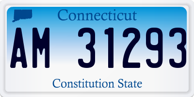 CT license plate AM31293