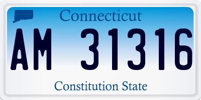 CT license plate AM31316