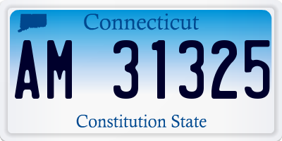 CT license plate AM31325