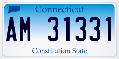 CT license plate AM31331