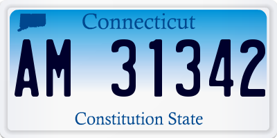 CT license plate AM31342