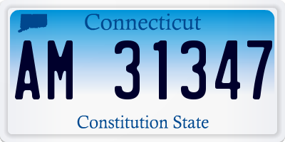 CT license plate AM31347