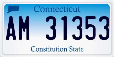 CT license plate AM31353