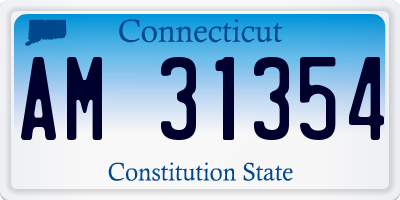 CT license plate AM31354