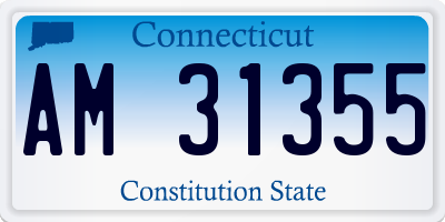 CT license plate AM31355