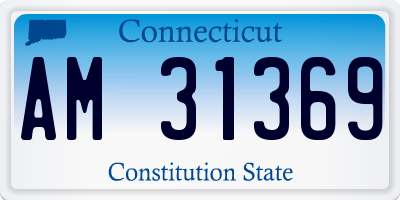 CT license plate AM31369