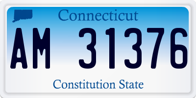 CT license plate AM31376