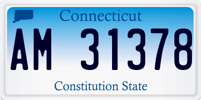 CT license plate AM31378